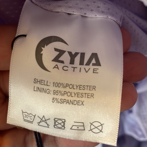 Zyia Active Lilac Shine Bomber Short Size Large Like New - Picture 6 of 7